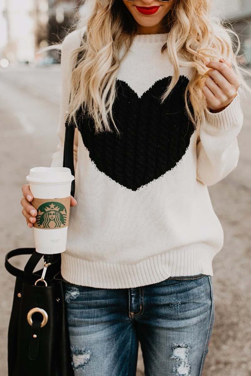 Levoire | Robe en tricot en forme de cœur Blanc