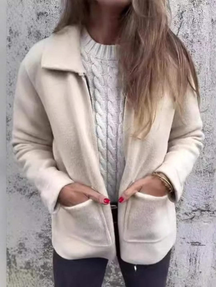 Levoire | Unicolor En Laine Pour Femmes Élégance Et Confort Pour L'Automne Et Abricot