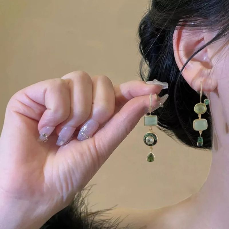 Levoire | Récolte De Vin Boucles D'Oreilles Vertes Or