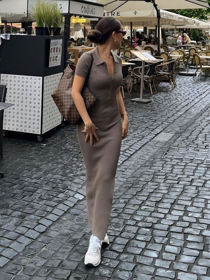 Levoire | Robe Midi Élégante Avec Fente