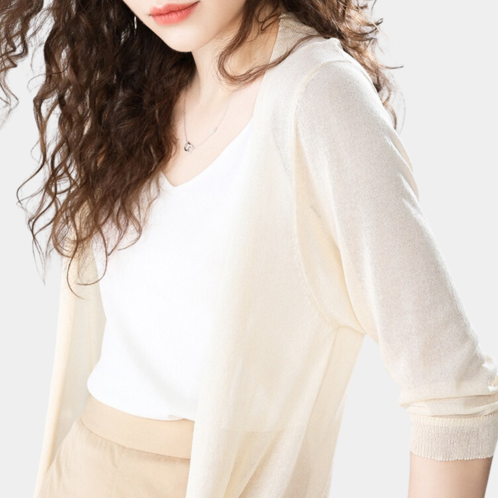 Levoire | Femme Gilet Long Élégant Et Léger Cardigan D'été Pour Femmes