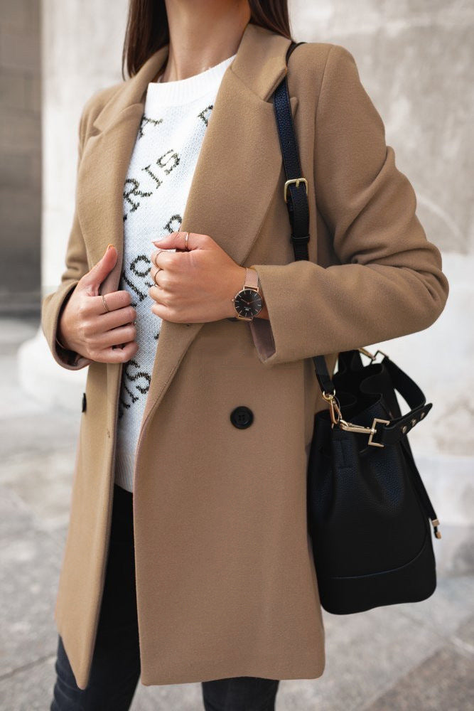 Levoire | Veste Élégante À Revers Beige
