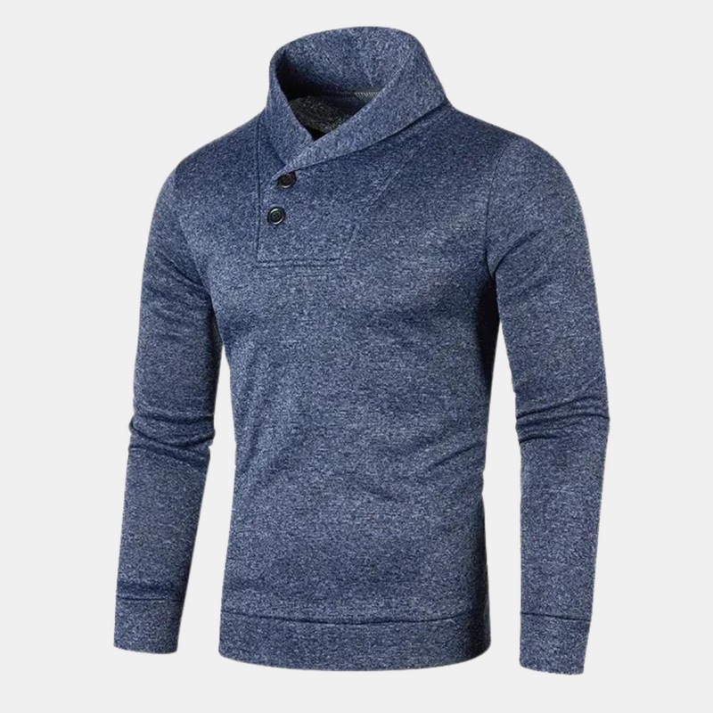 Levoire | Pull Homme Avec Col Tendance Et Coupe Confortable Bleu Fonce