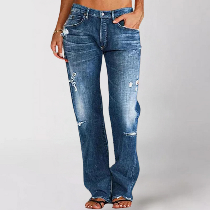 Levoire | Pantalons En Denim Amples Et Larges Pour Femmes Bleu marine