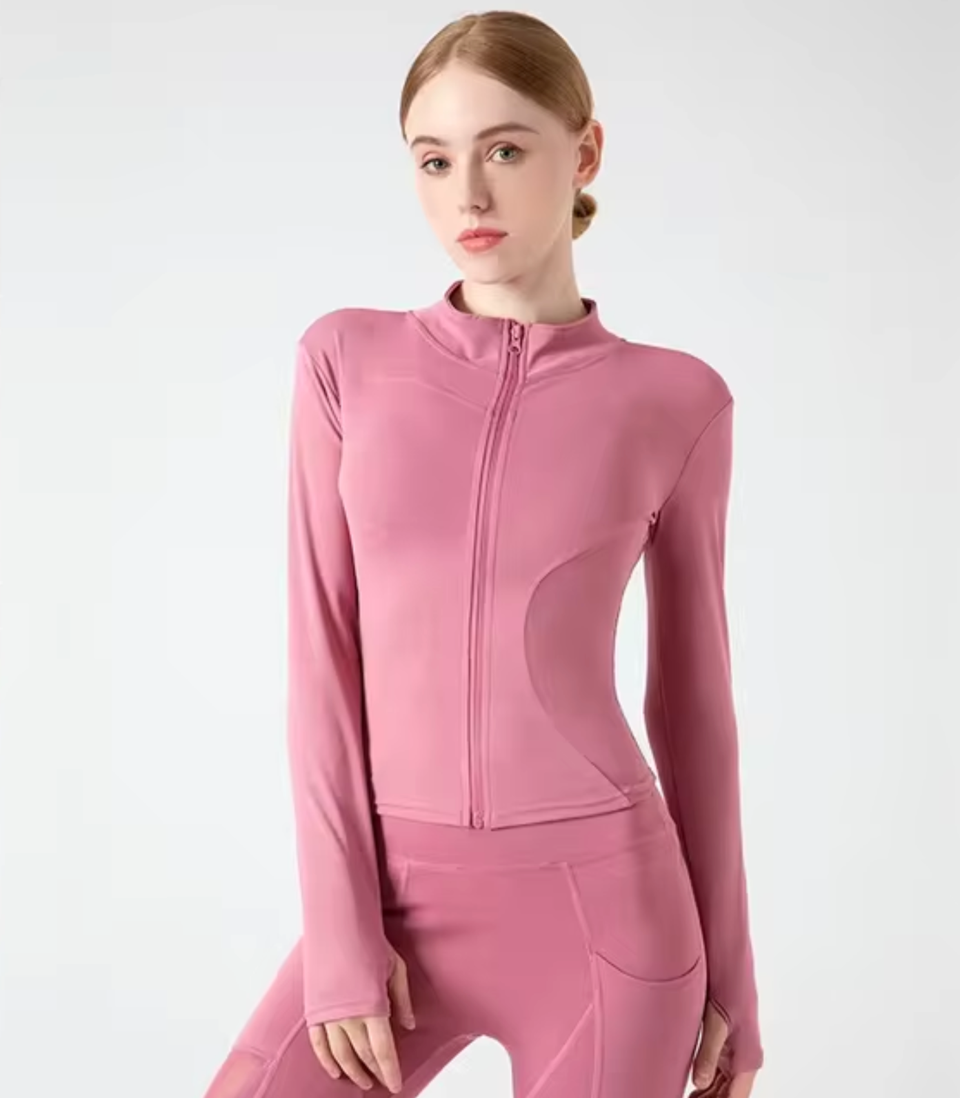 Levoire | Hauts De Yoga Ajustés À Manches Longues Rosa