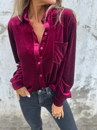Levoire | Chemisier en velours pour femmes Tunique tendance Top chemise pour femmes