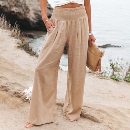 Levoire | Pantalons Décontractés À Jambes Larges Et Poches Khaki