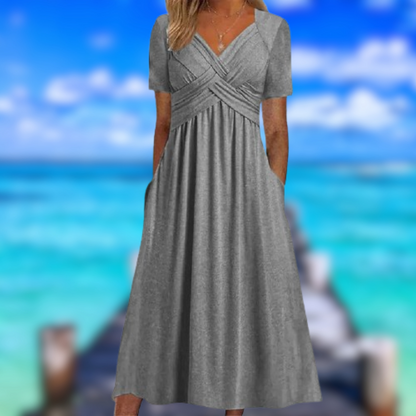 Levoire | Robe croisée à manches courtes Gris