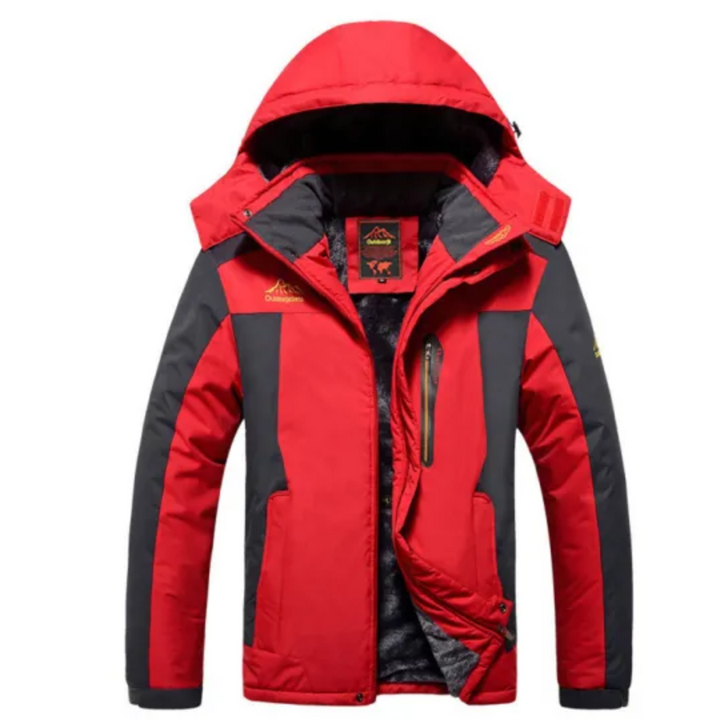 Levoire | Veste pour hommes imperméable chaude avec capuche Rot