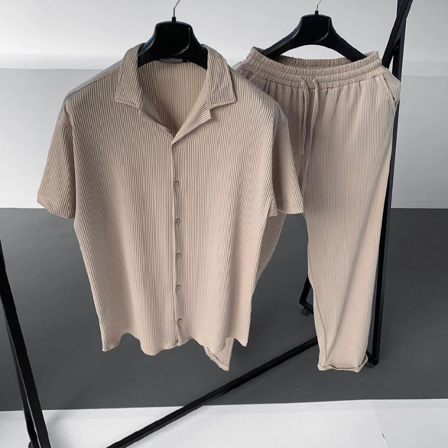 Levoire | Grande Taille Hommes Ensemble Beige
