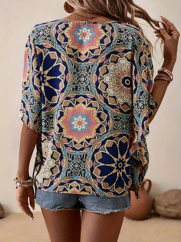 Levoire | Chemisier Avec Motif Floral Et Décolleté En V