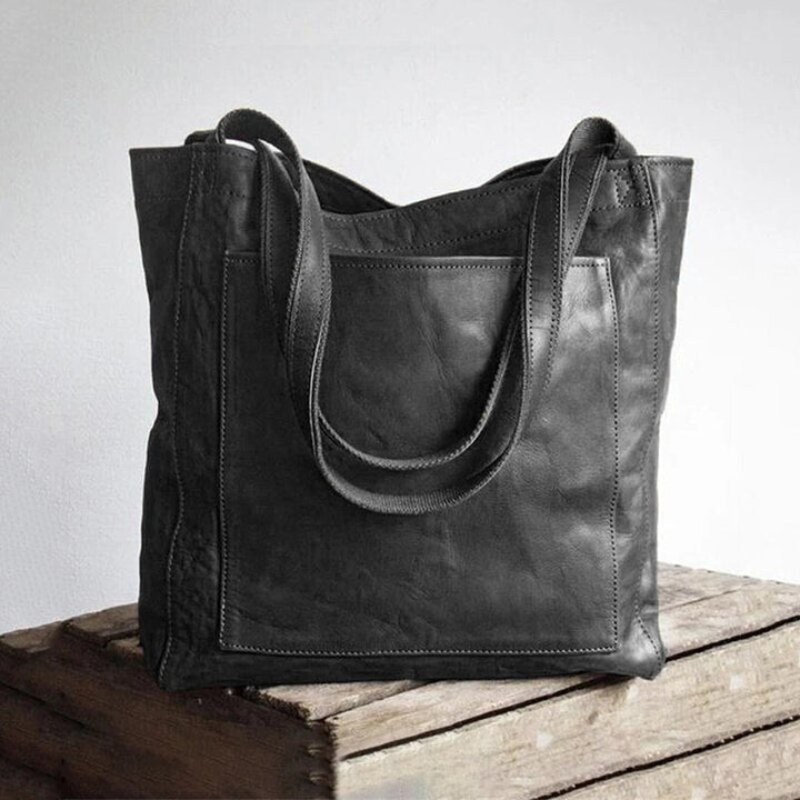 Levoire | Sac À Provisions En Cuir Vintage Pour Femmes Noir