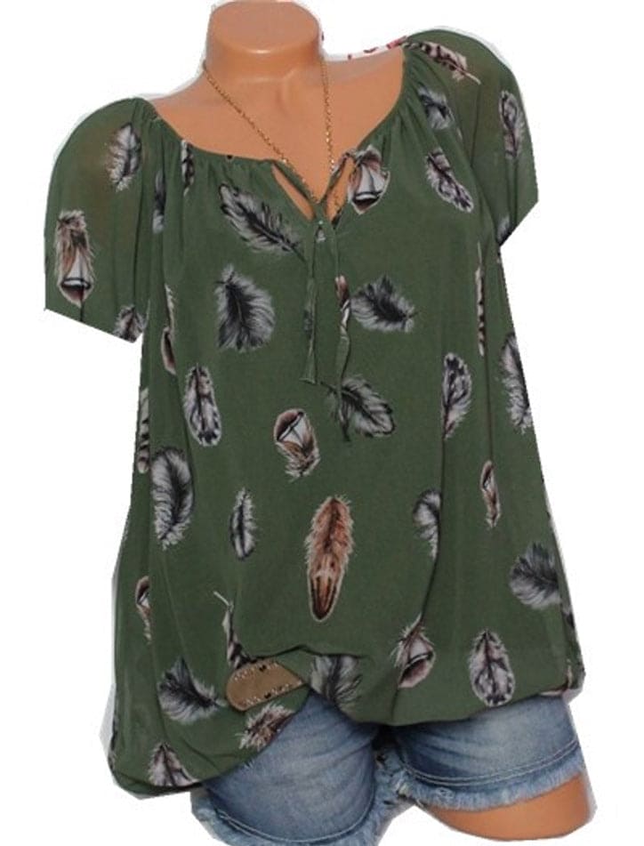 Levoire | Blouse Ajustée Avec Motif Plumes