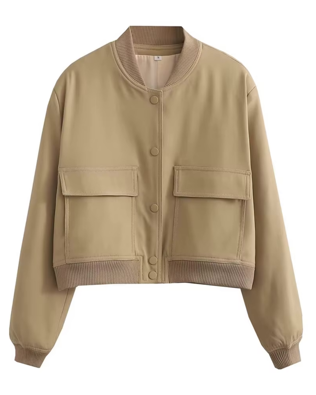 Levoire | Femmes Veste Bomber Croppée Chic Veste Tendance pour Femmes Khaki