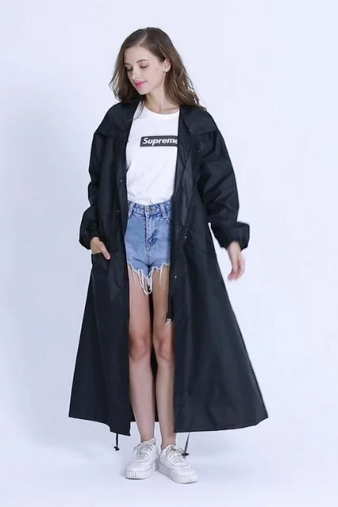 Levoire | Veste femme longue imperméable à l'eau Noir
