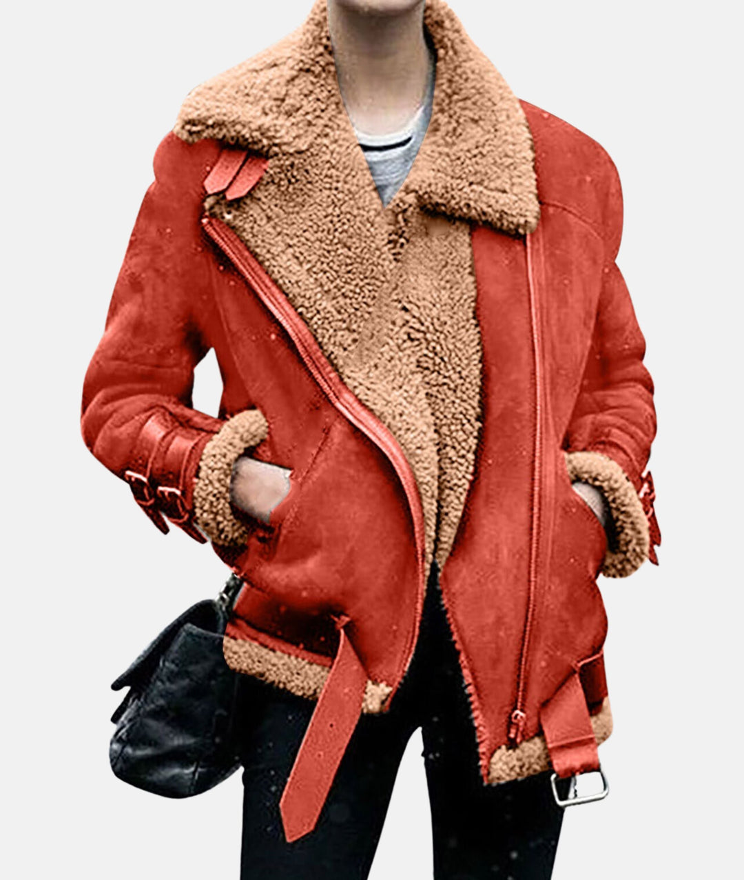 Levoire | Veste D'Hiver Contemporaine Et Chic Rouge