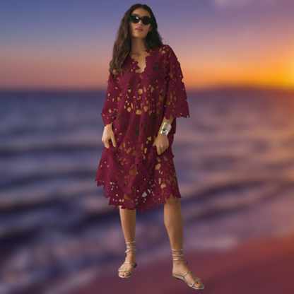 Levoire | Robe d'été de plage Bordeaux