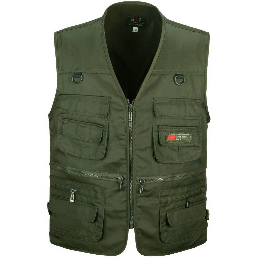 Levoire | Veste de randonnée tactique pour hommes tendance sans manches vert olive