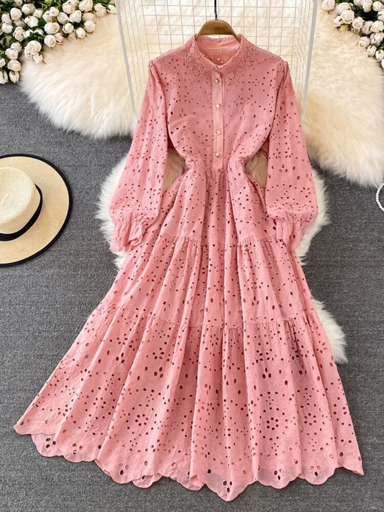 Levoire | Robe À Manches Longues Ösen Une taille Rosa