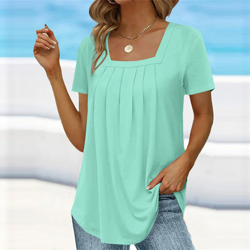 Levoire | Chemise Drapée Élégante À Encolure Rectangulaire Menthe fraîche