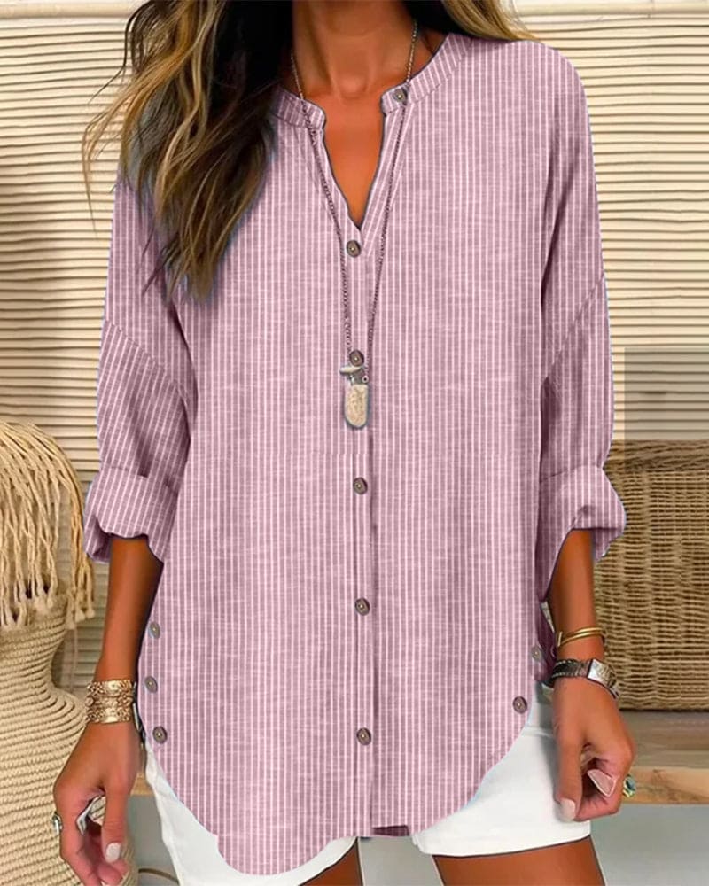 Levoire | Top Avec Décolleté Et Ligne De Cou Avec Rayures Rose chaude