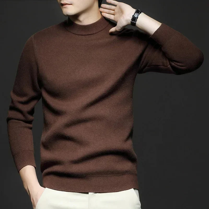 Levoire | Polo en maille fine pour hommes Braun