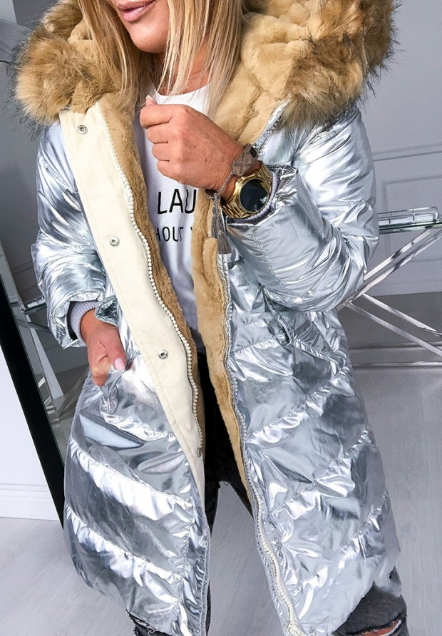 Levoire | Modèle Long Avec Col Raffiné Pour Dames Gris