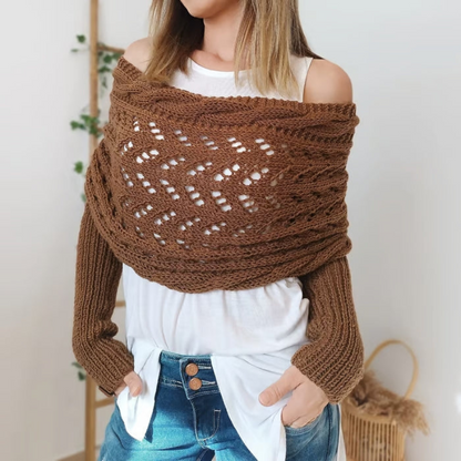 Levoire | Écharpe tricot boho pour femmes, flatteuse et confortable pour les femmes Braun