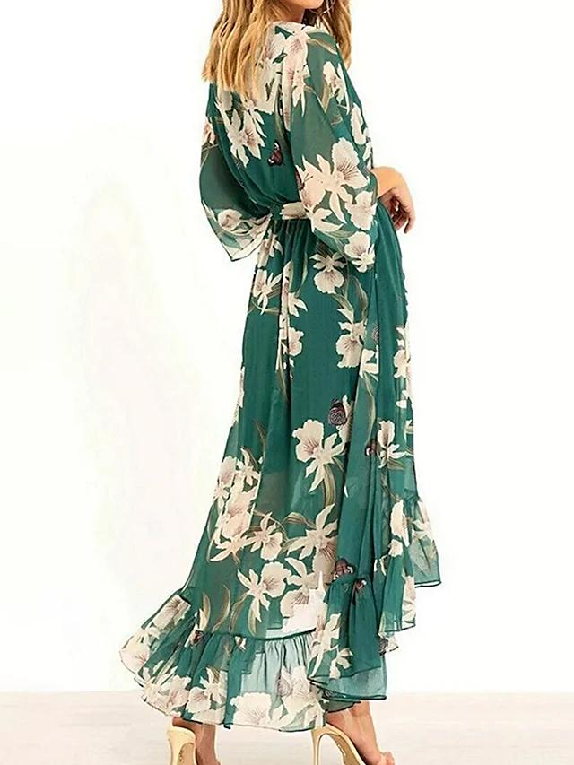 Levoire | Robe D'Été Longue Avec Design Fluide Et Décolleté Profond, Parfaite Pour Un Look Élégant