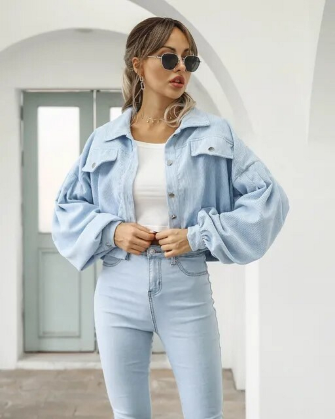 Levoire | Veste Courte FR Femmes Bleu ciel