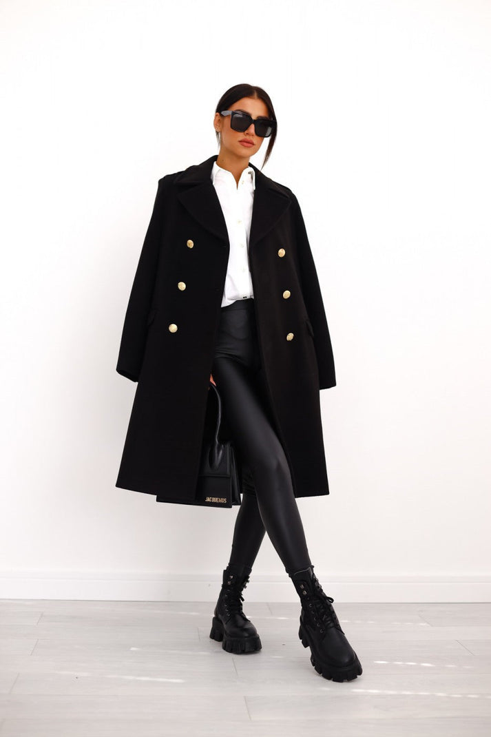 Levoire | Veste Femme Avec Élégant Revers Et Design Intemporel Noir
