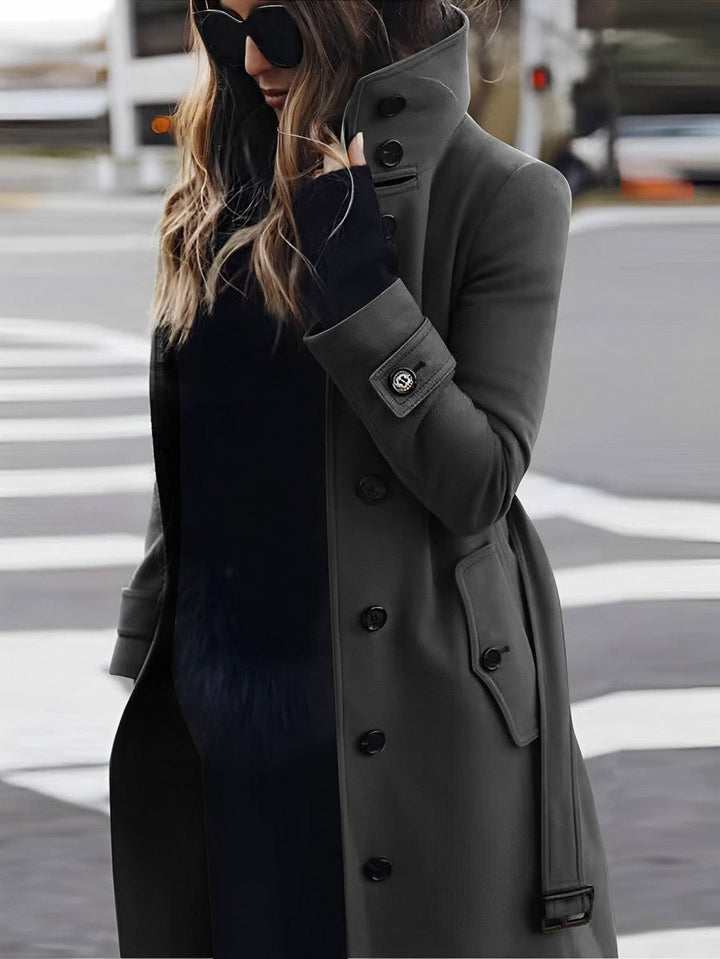 Levoire | Veste Classique Pour Femmes Avec Fermeture À Bouton Gris Foncé