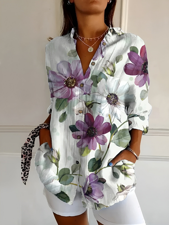 Levoire | Blouse pour femmes Blouse élégante et légère avec des boutons pour femmes Lilas