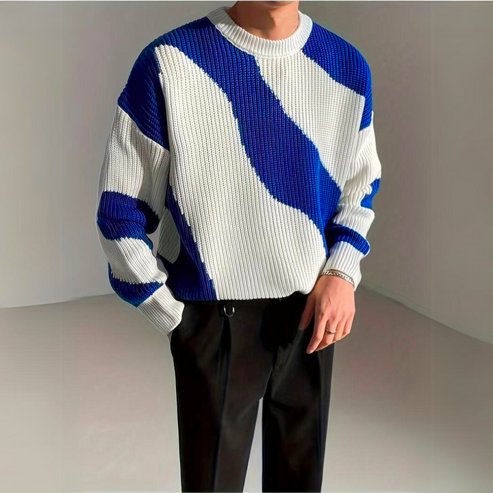 Levoire | Pull En Tricot Pour Hommes Au Look Classique Bleu