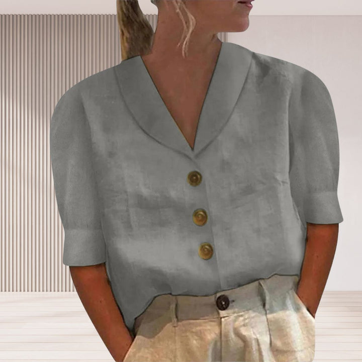 Levoire | Top Avec Col Et Boutons Gris
