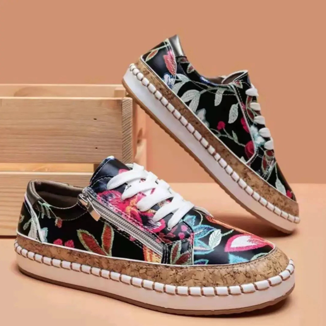 Levoire | Baskets À Imprimé Floral Pour - Femmes - À Lacets Noir