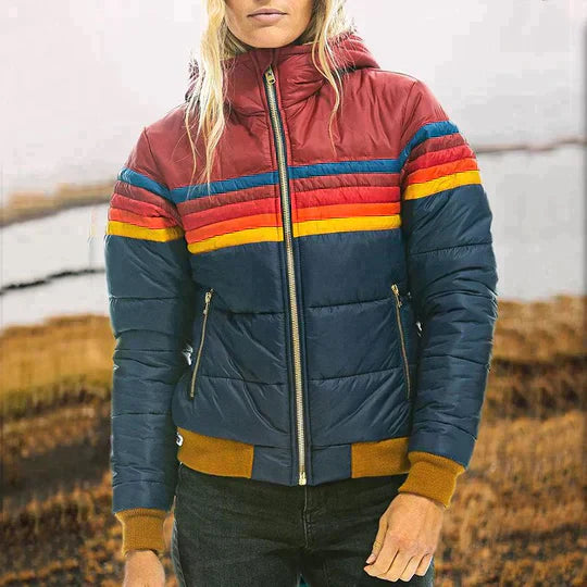 Levoire | Veste En Duvet Rétro Multicolore Bleu marine