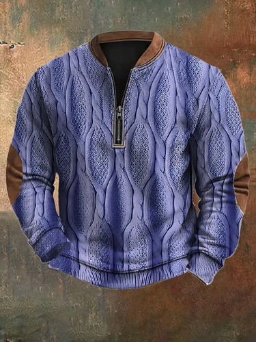 Levoire | Pull Tricoté Rétro Pour Homme Avec Fermeture Éclair