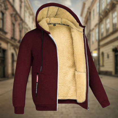 Levoire | Sweatshirt chaud avec intérieur en polaire Bordeaux