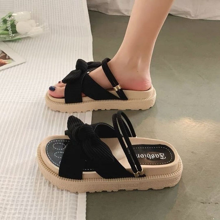 Levoire | Sandales Élégantes Pour Dames Avec Nœud Noir