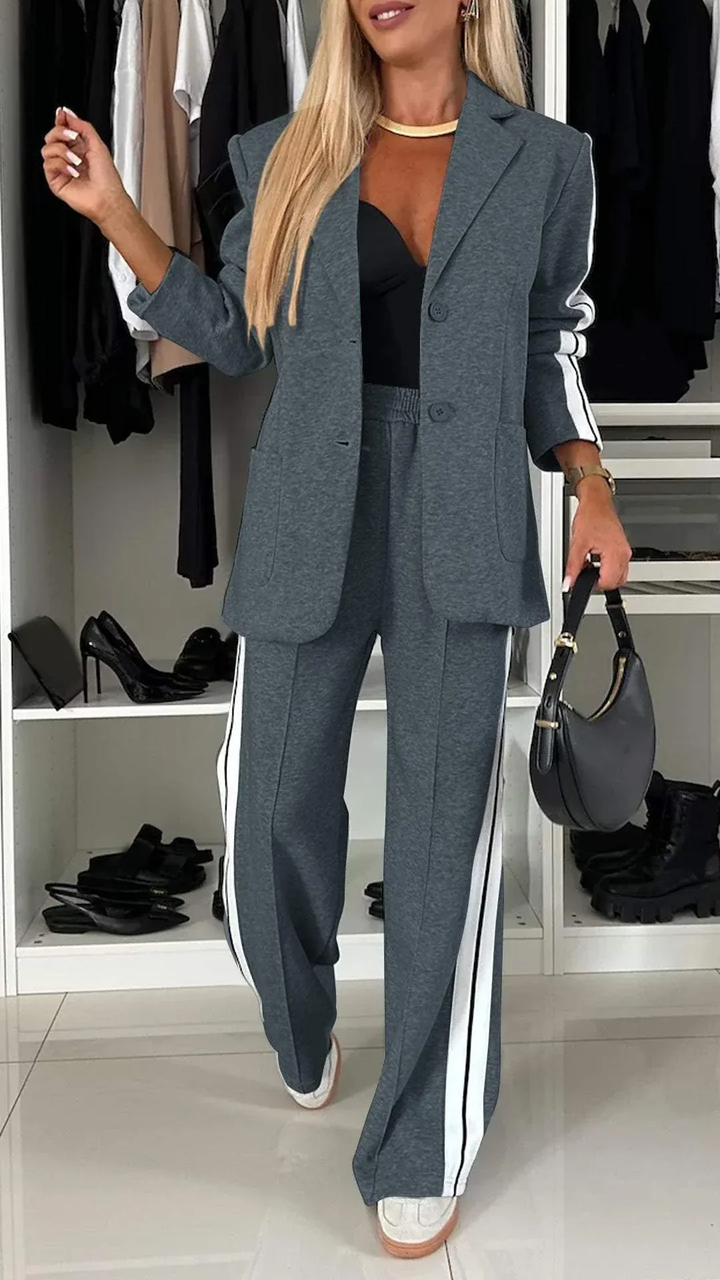 Levoire | Costume De Tous Les Jours Avec Manches Longues Et Col À Revers Classique Gris Foncé