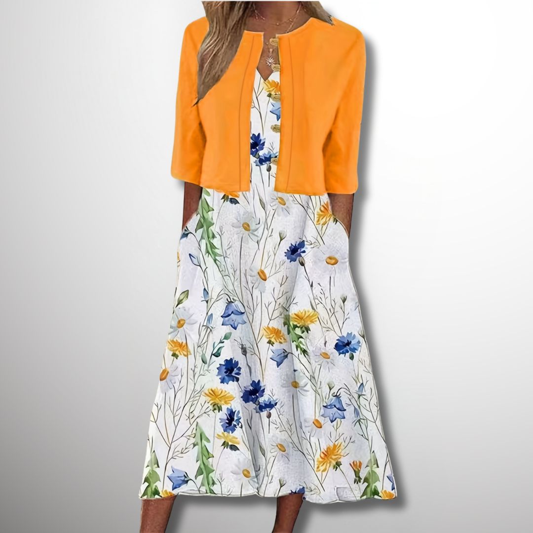 Levoire | Super Belle robe deux pièces pour femmes Jaune