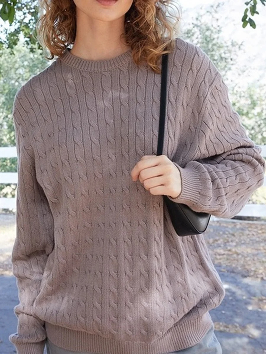 Levoire | Sweat à capuche Femme Pull en tricot classique, Pull décontracté Braun