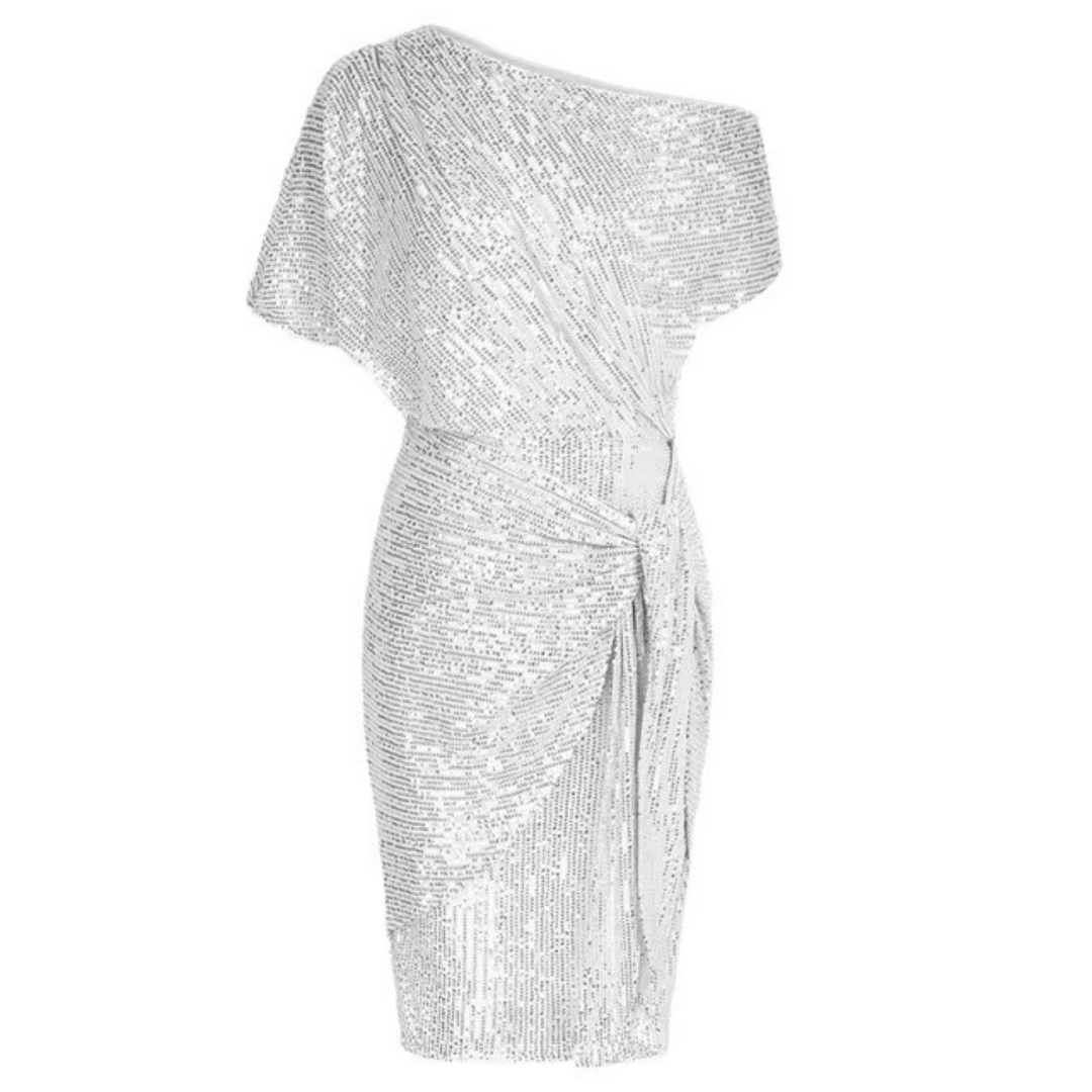 Levoire | Robe élégante en sequins ajustée pour femmes Blanc