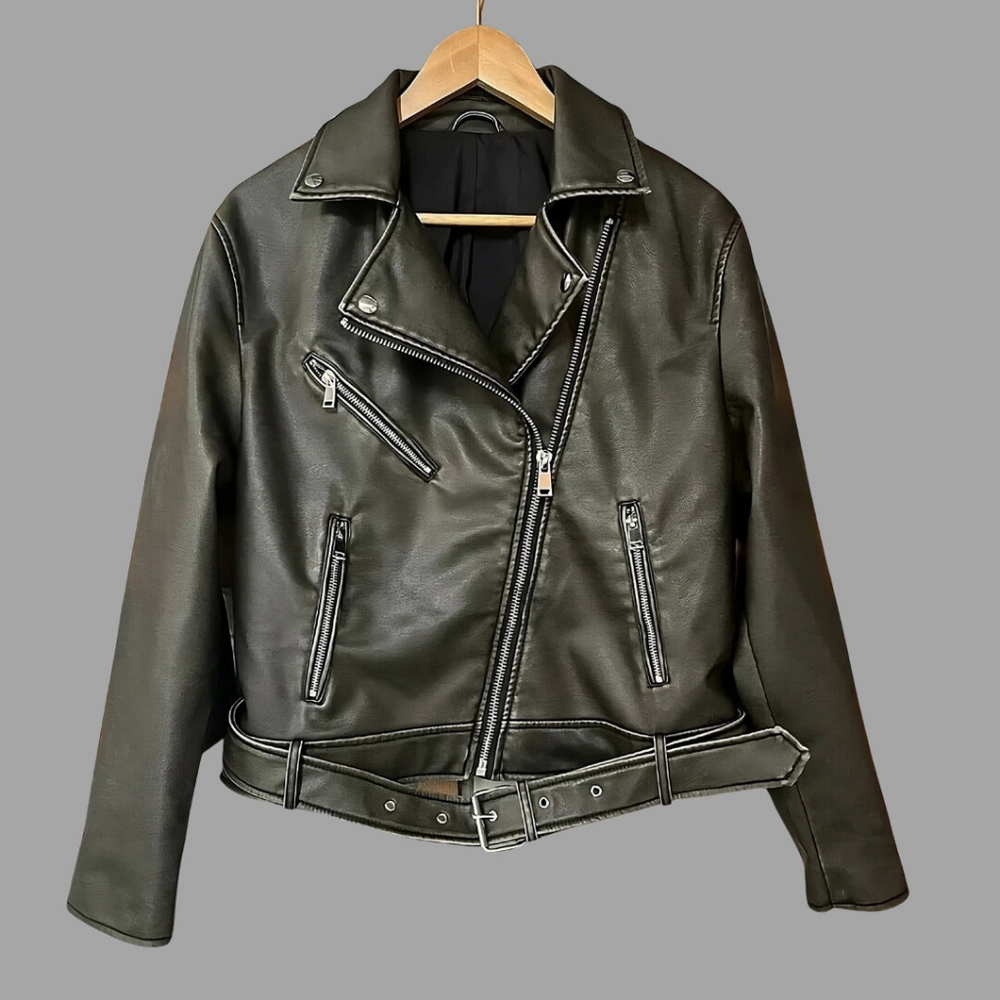 Levoire | Veste en cuir synthétique élégante pour femmes Tenue printanière stylée pour femmes Braun