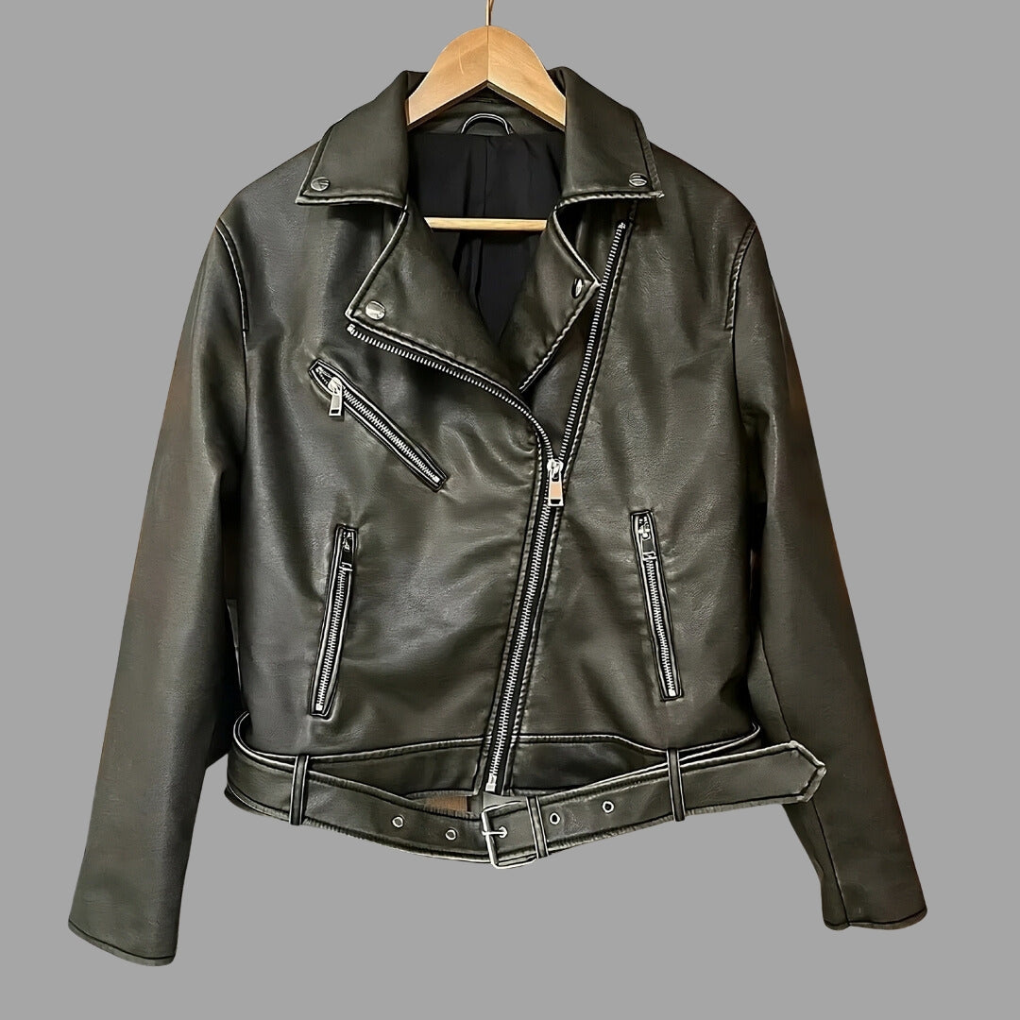 Levoire | Veste en cuir synthétique élégante pour femmes Tenue printanière stylée pour femmes Braun