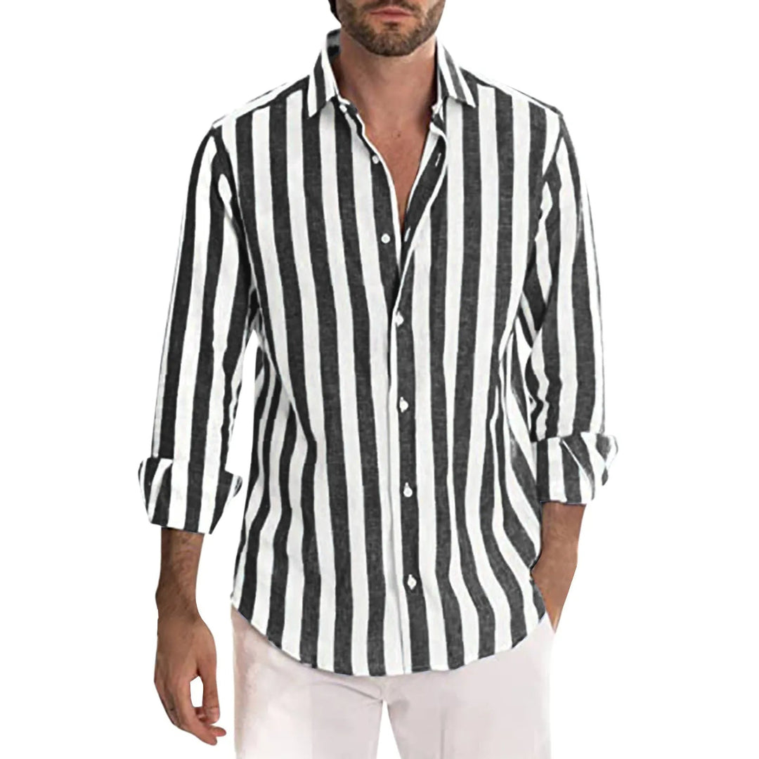 Levoire | Chemise En Lin Rayée Noir