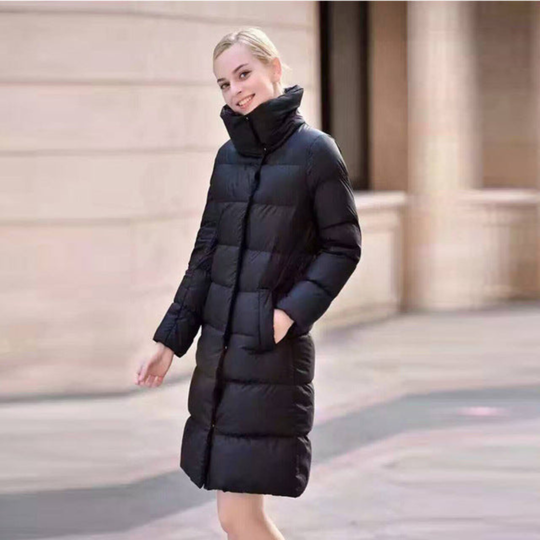 Levoire | Long Doudoune Avec Grand Col Pour Femmes Noir