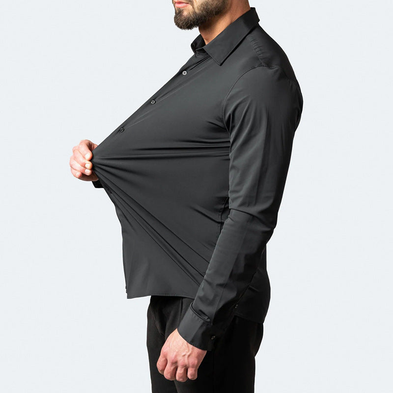 Levoire | Chemise Stretch Noire Sans Froissement
