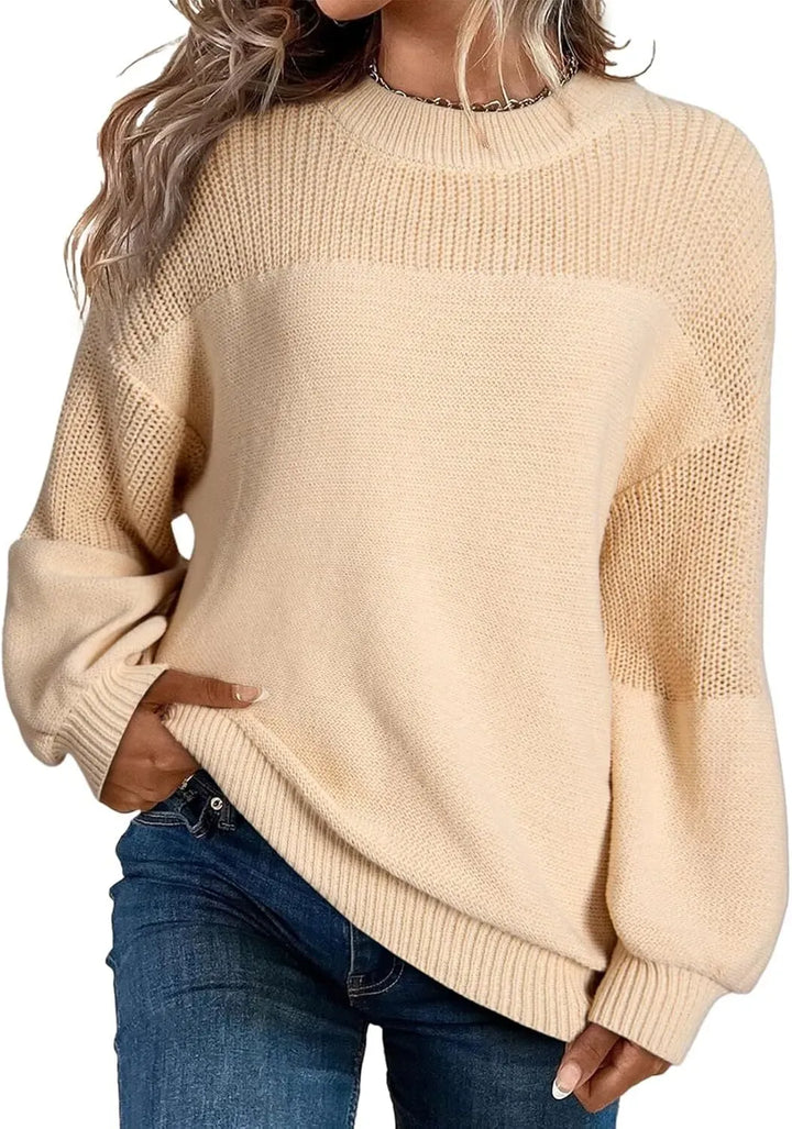 Levoire | Pull en tricot pour femmes Pull surdimensionné doux dans un style minimaliste Abricot